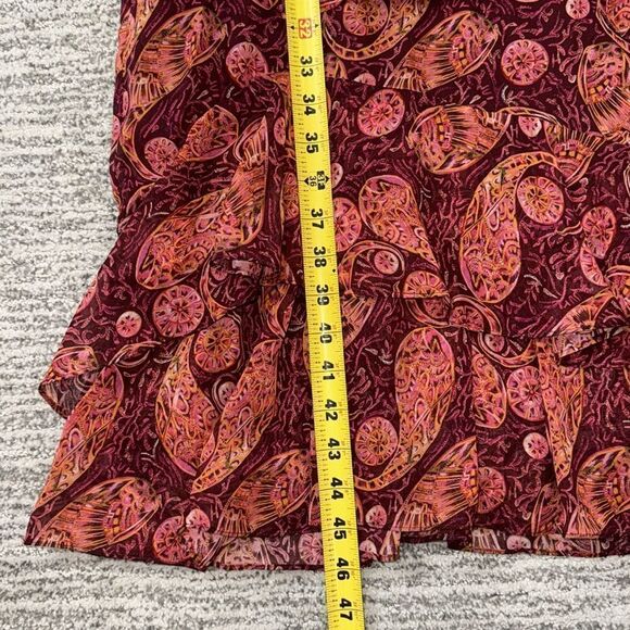 NWT Saloni Isa Ruffle Dress in Ruby Paisley Size 2 Revolve - Picture 9 of 14